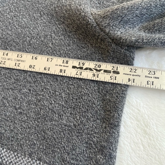 Banana Republic Birdseye Grey Stripe Wool Shawl Neck Pullover Sweater - Picture 10 of 12